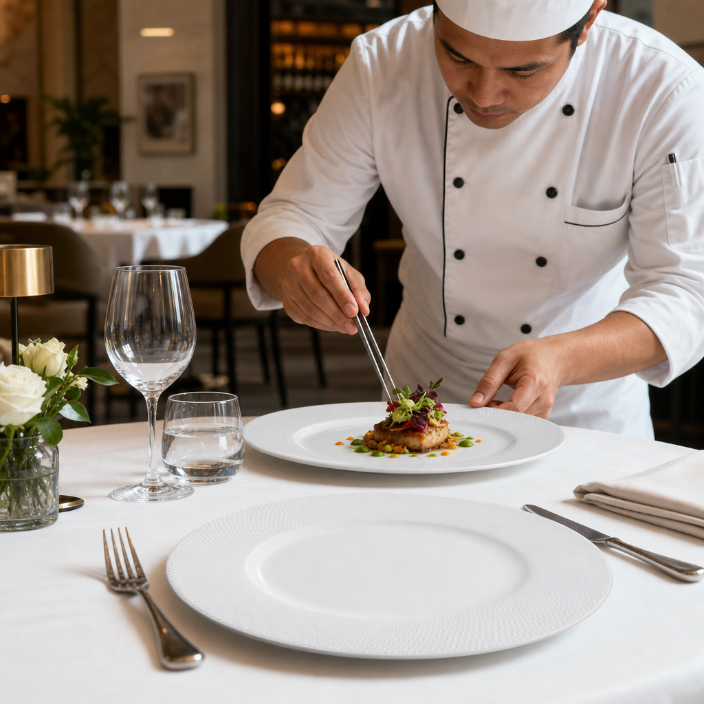 Plates 285mm Bone China for Upscale Dining (Pack of 12)