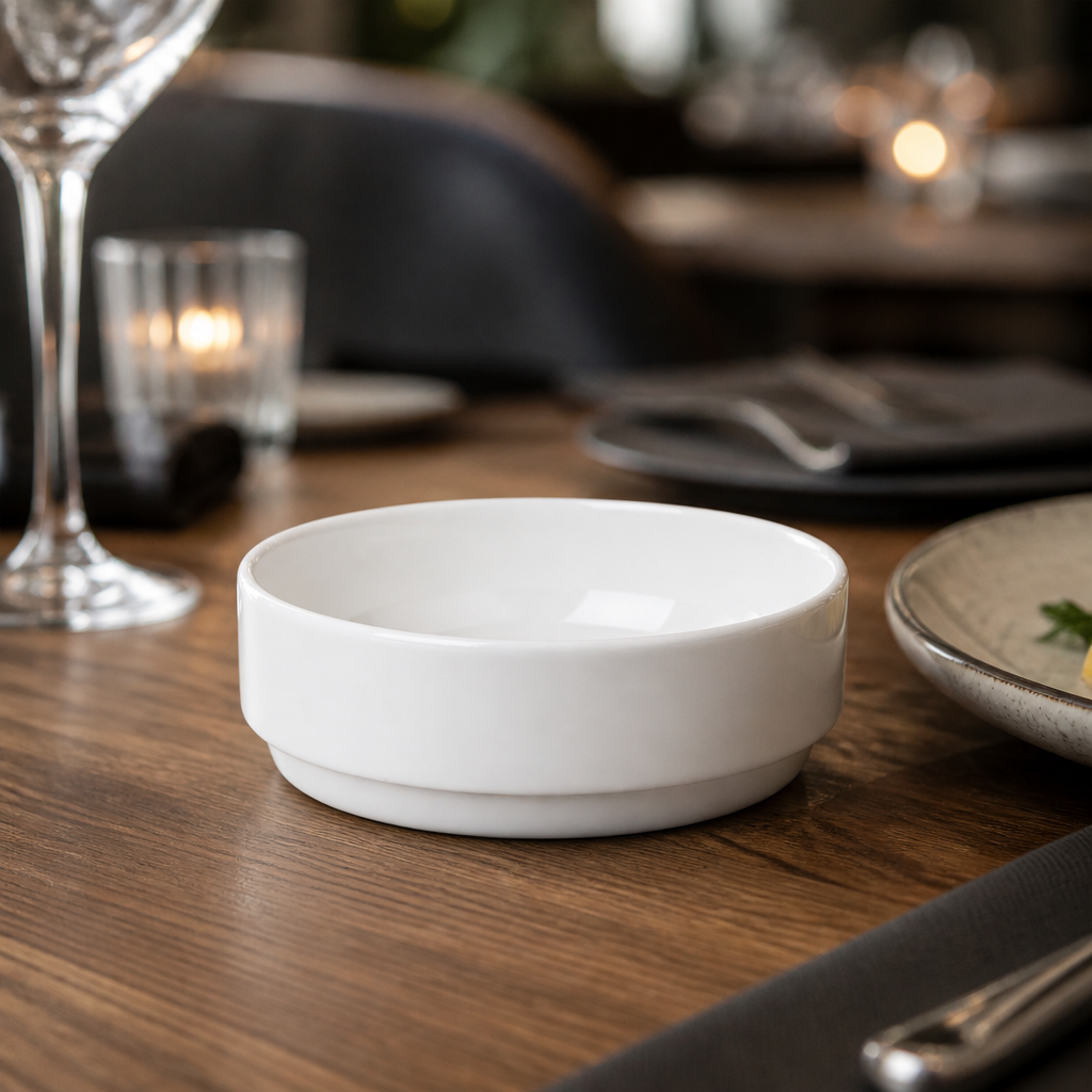 Bone China Stackable Bowls 120mm for Hotels & B&Bs