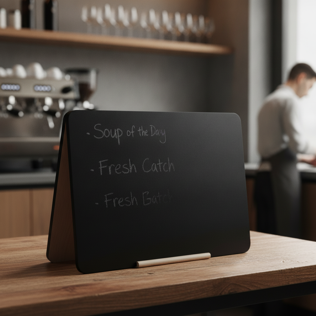 MDF Wood Round Edged Chalkboard A5 for Tabletop Displays