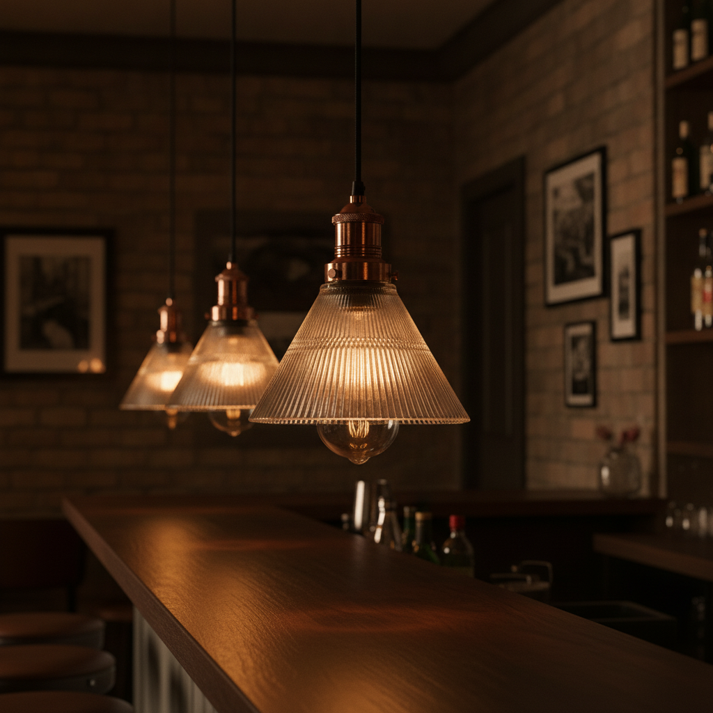 Glass Funnel Pendant Light 180mm for Retro Interiors