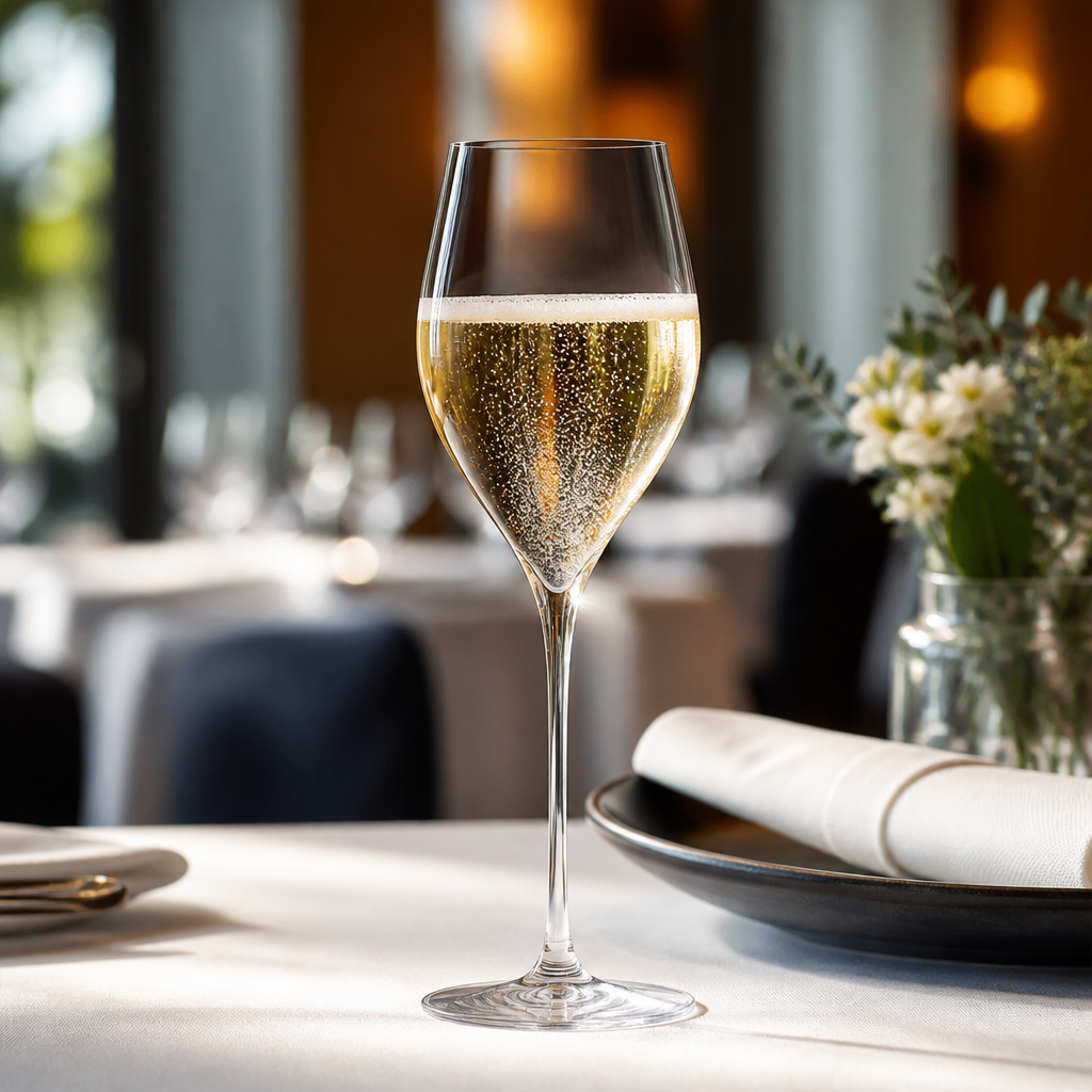 Clear Glass Champagne Flutes 300ml for Sparkling Wine Tasting (Pack of 24)