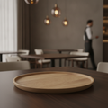 Lacquered Oak Wood Plate 200mm for Catering & Hospitality