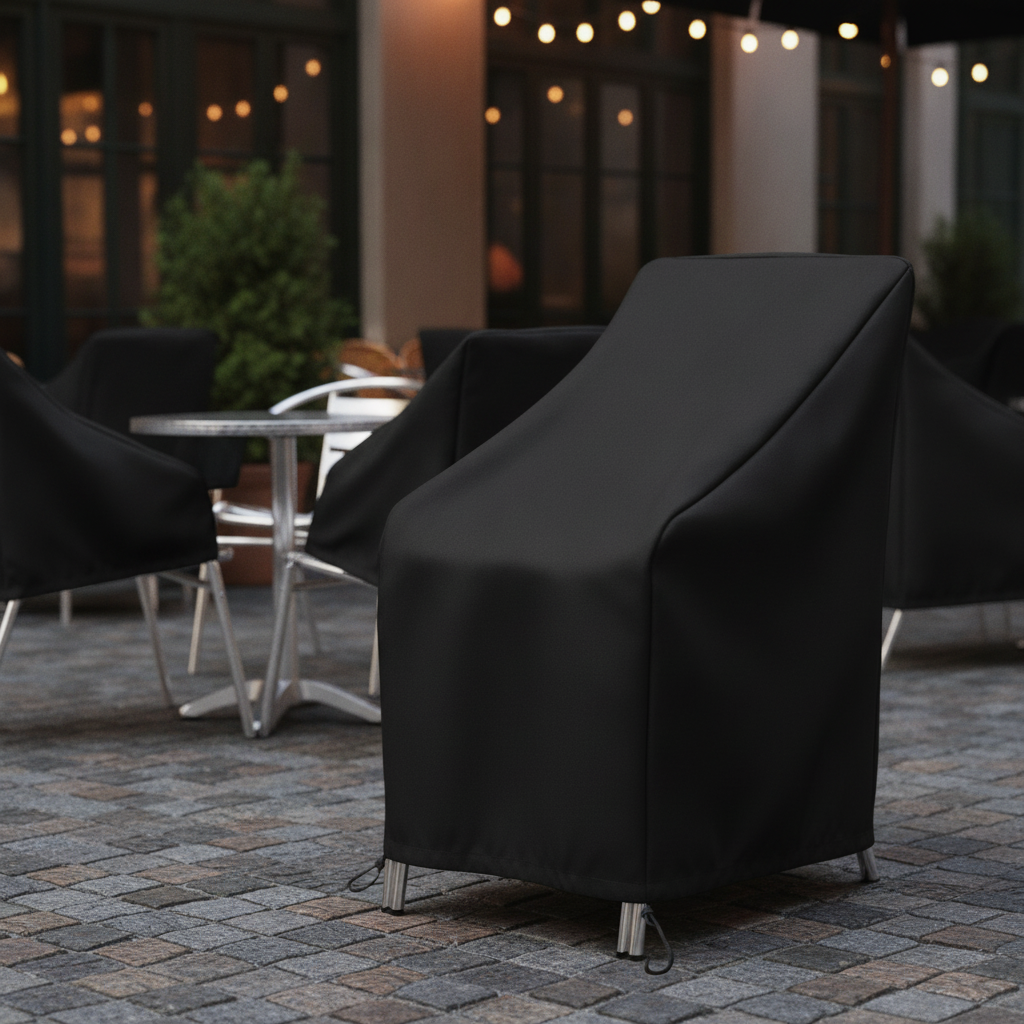 Heavy-Duty Polyester Outdoor Chair Cover 700mm for Restaurants & Cafés