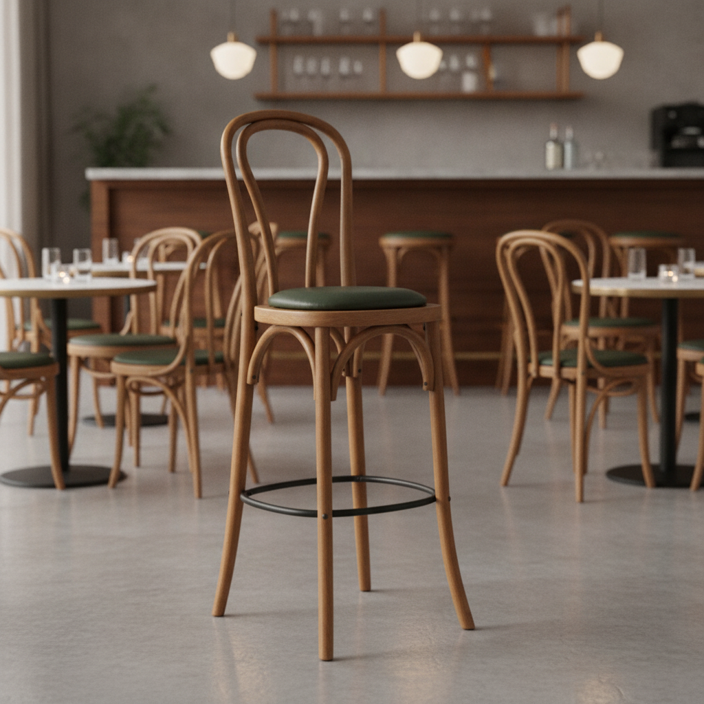 Rubber Wood Hoop Back Bar Chair 10kg for Restaurants & Bars