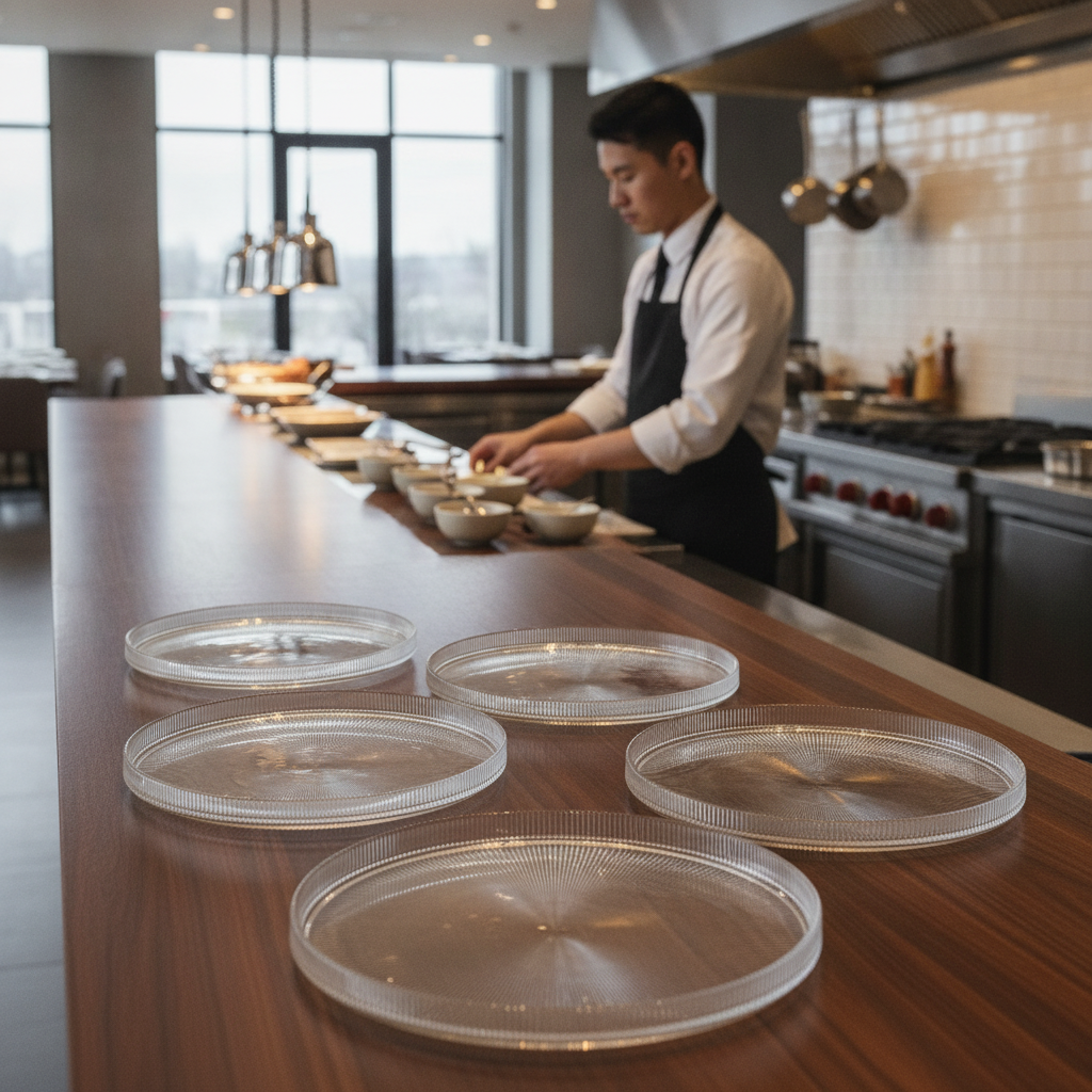 Glass Plates 230mm for Buffet Displays (Pack of 6)