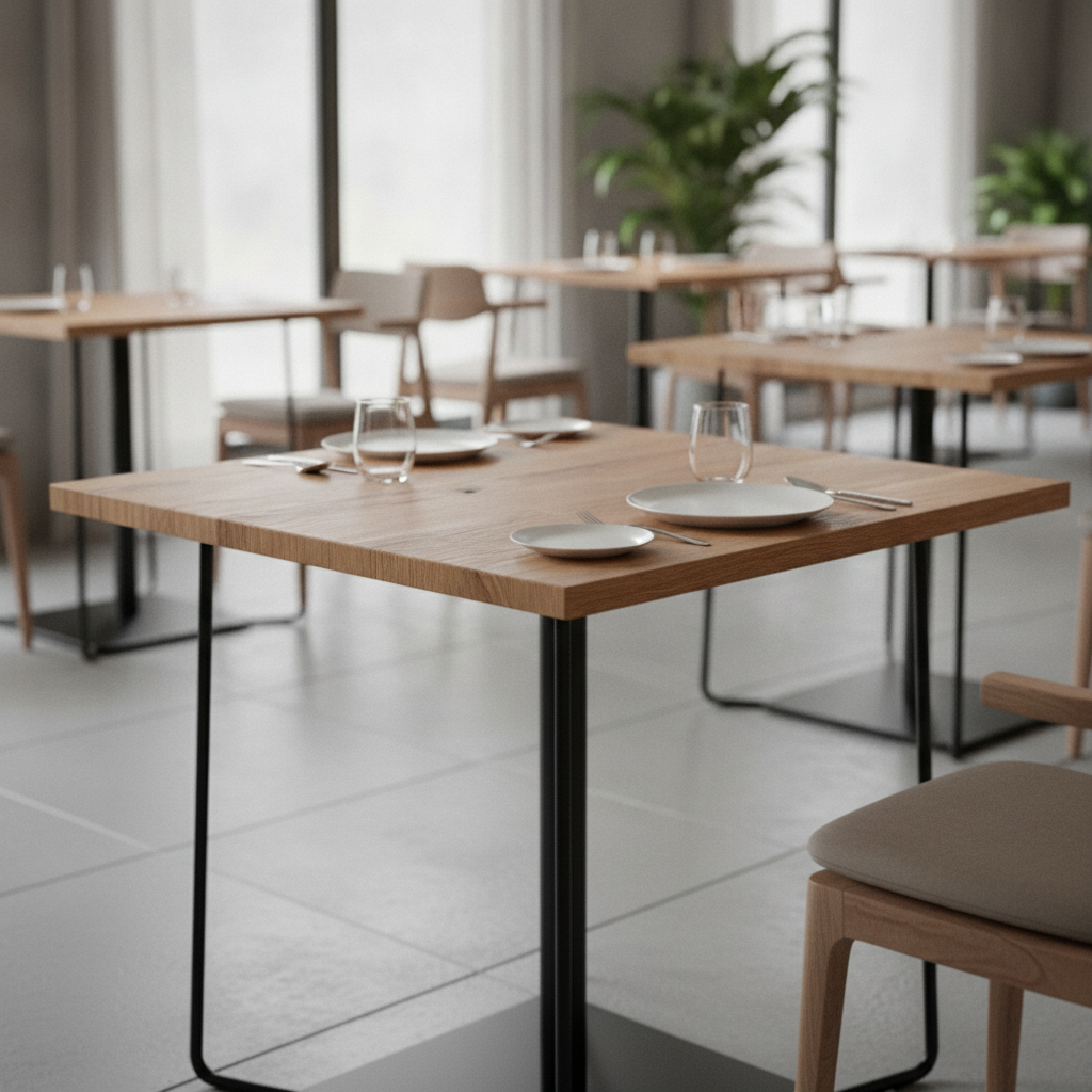 Solid Oak Rectangular Table Top 1200x700mm for Commercial Spaces