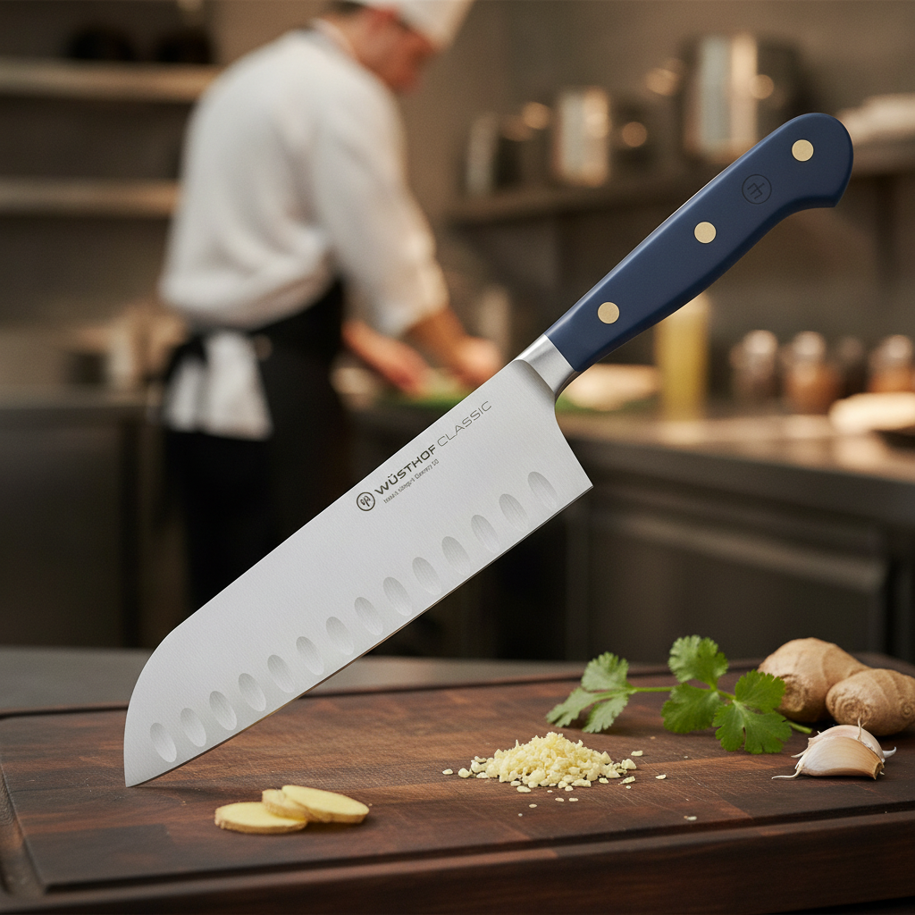 Steel Santoku Knife 17cm for Professional Chefs