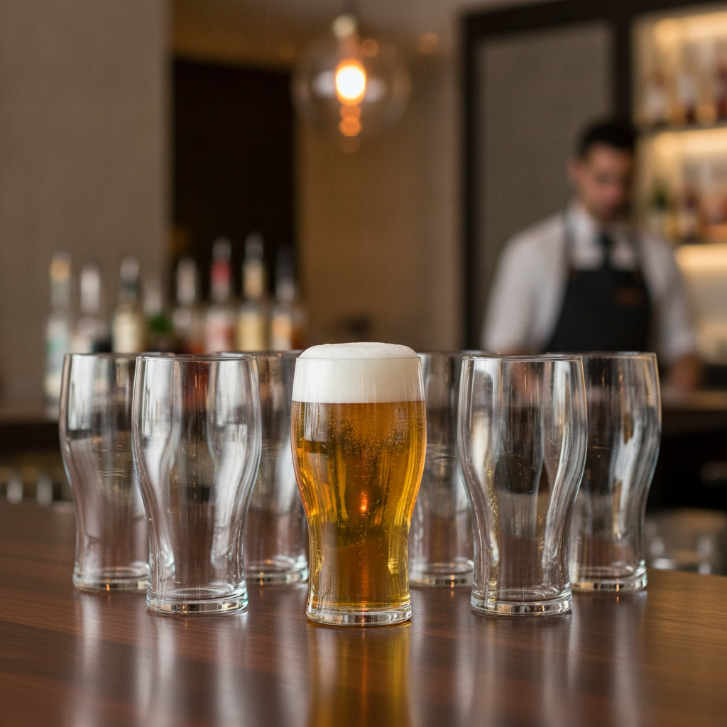 Toughened Glass Tulip Beer Glass 280ml for Hospitality (Pack of 48)