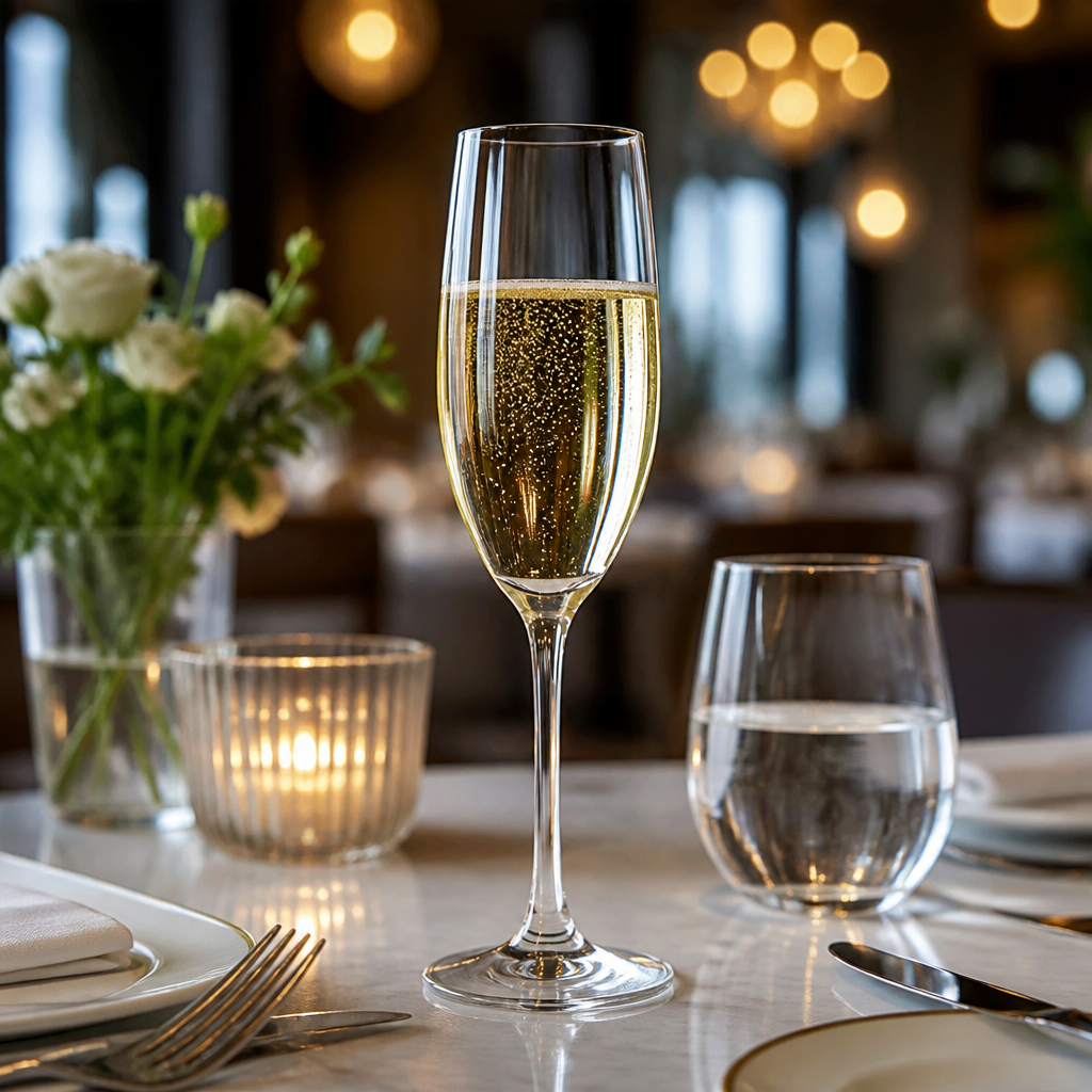 Glass Tulip Champagne Flutes 240ml for Elegant Serving (Pack of 24)