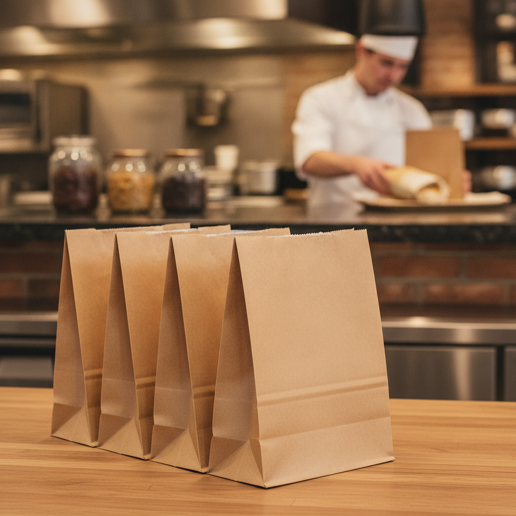Compostable Paper Hot Food Bags for Eco-Friendly Service (Pack of 500)