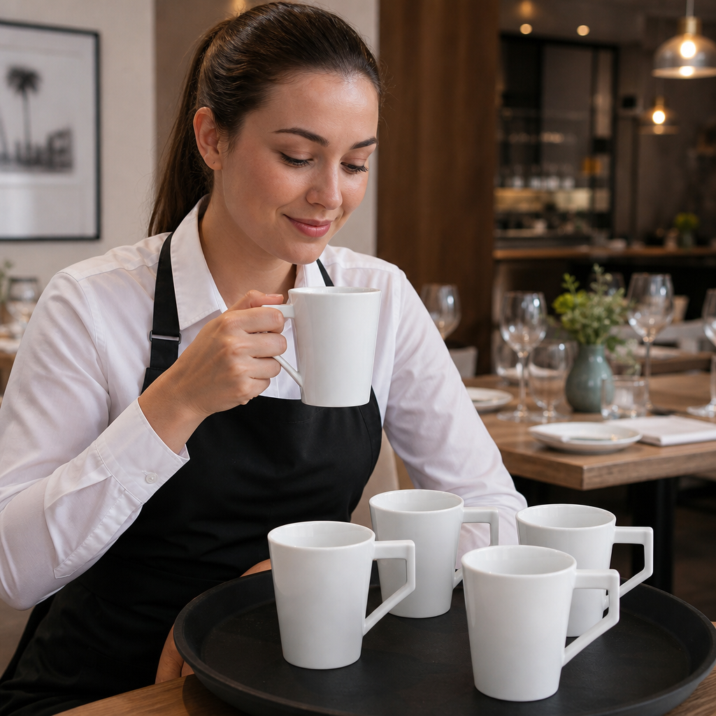 Cups 300ml Porcelain for Cafés & Tearooms (Pack of 6)