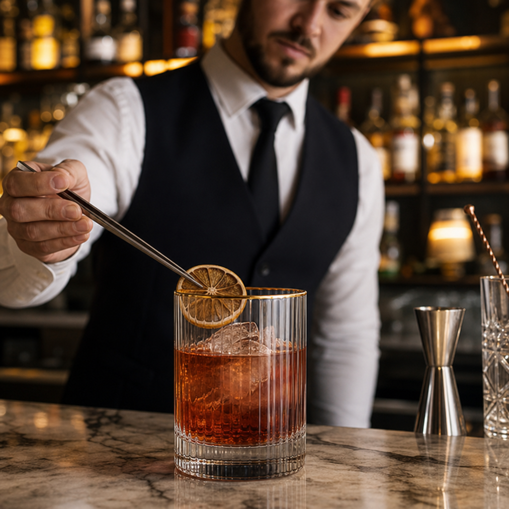Glass Double Old Fashioned Glasses 325ml for Cocktail Bars (Pack of 6)