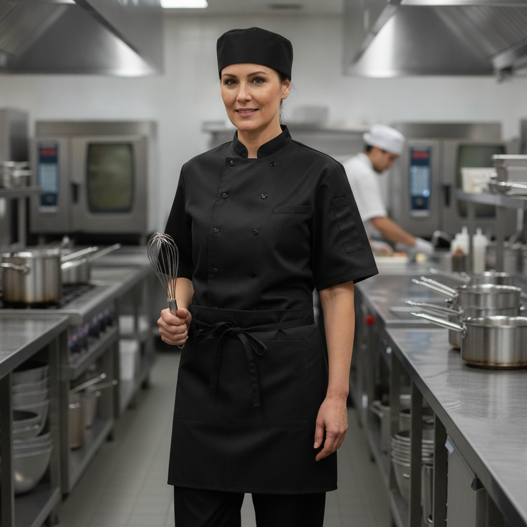 Black Polycotton Chef Clothing Bundle for Professional Kitchens