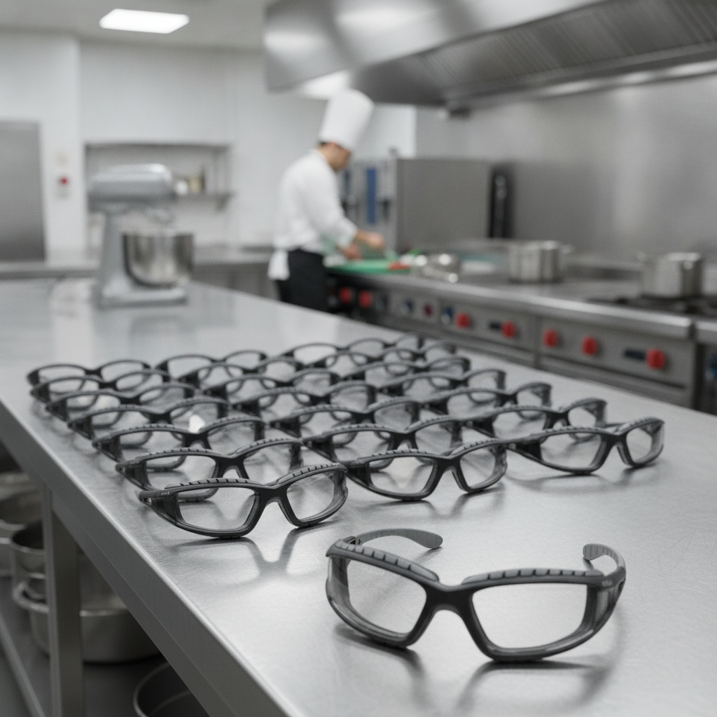 Polycarbonate Clear Safety Goggles for Catering Environments (Pack of 20)