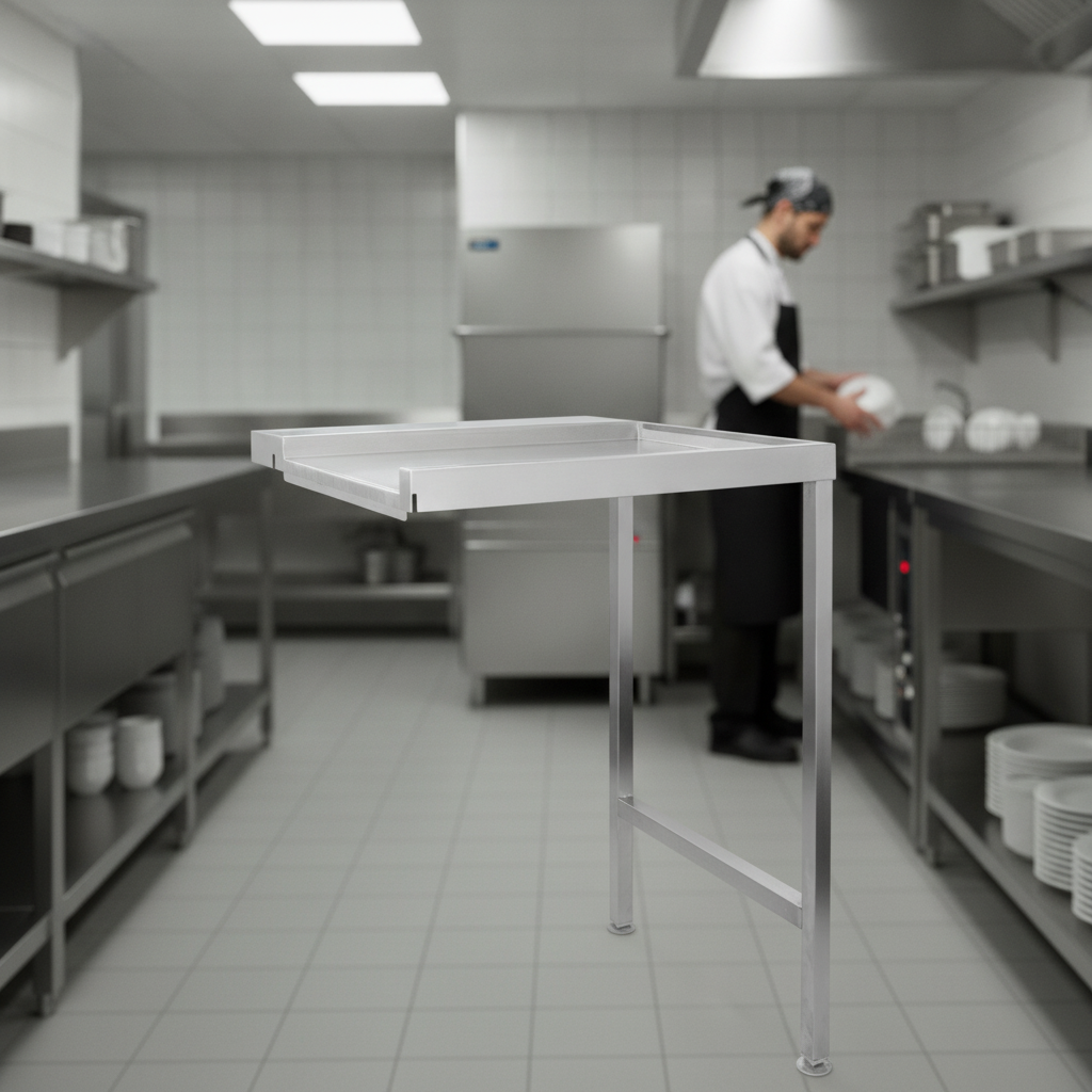 Stainless Steel Pass Through Dishwasher Table 1100mm for Efficient Kitchen Use