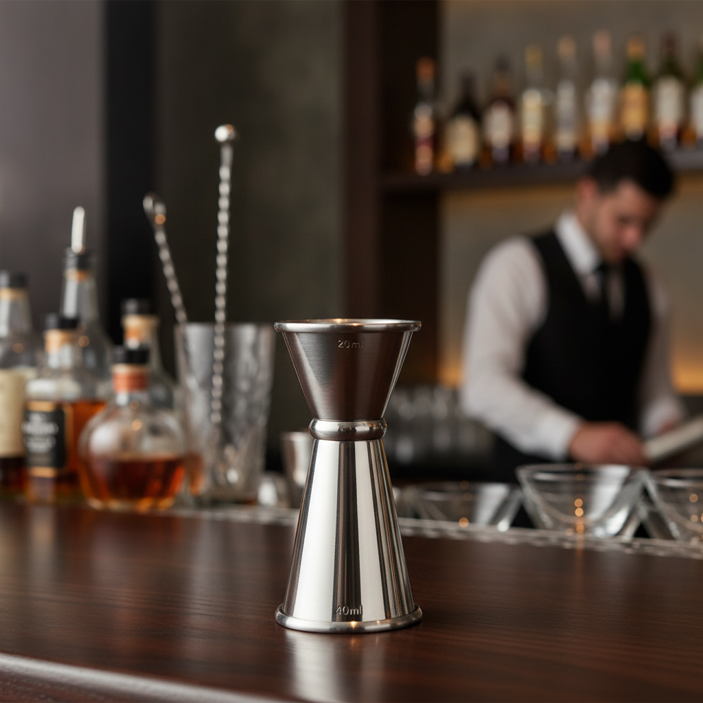 Stainless Steel Banded Jigger Measure 20ml/40ml for Bars & Pubs
