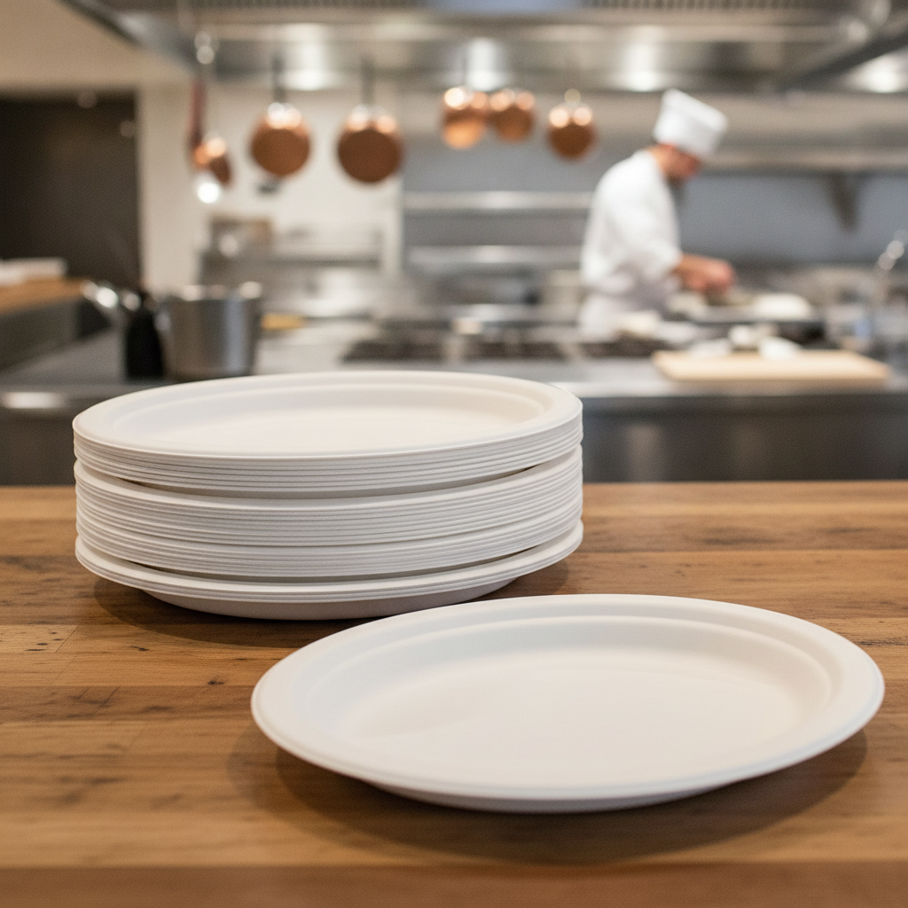 Bagasse Oval Plates 198x263mm for Food Markets & Festivals (Pack of 50)