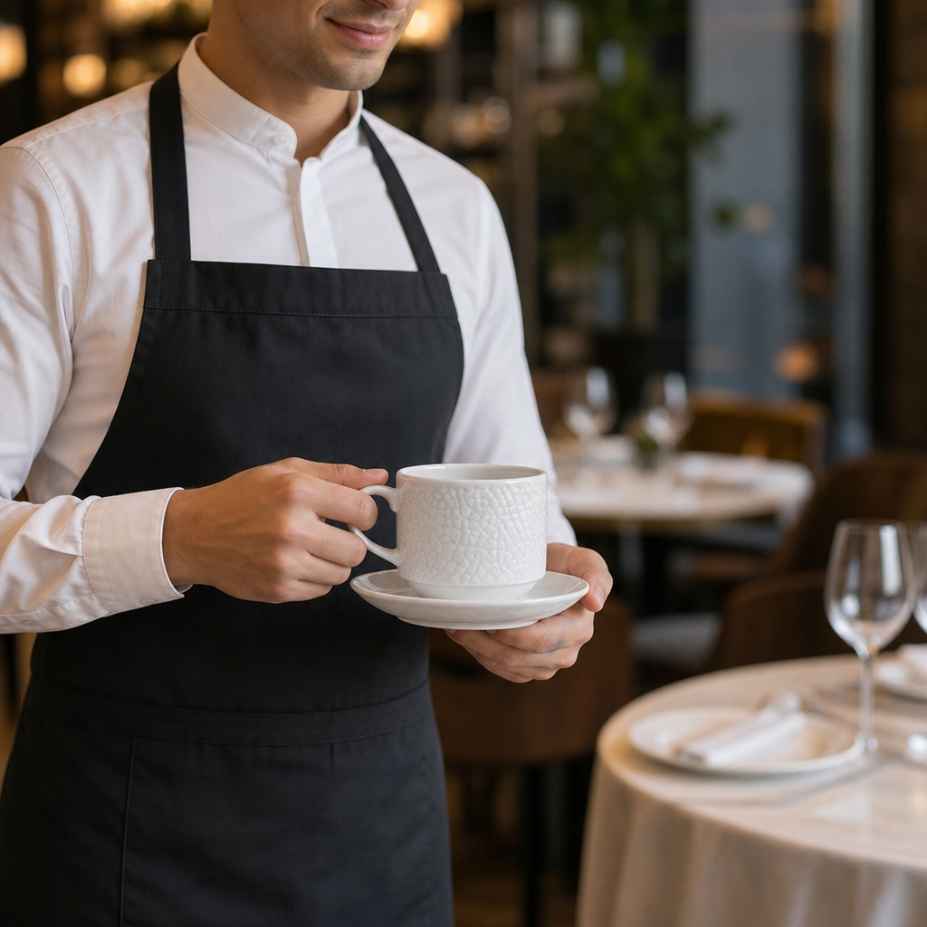 Stacking Cups Embossment 220ml Ceramic for Hospitality (Pack of 12)