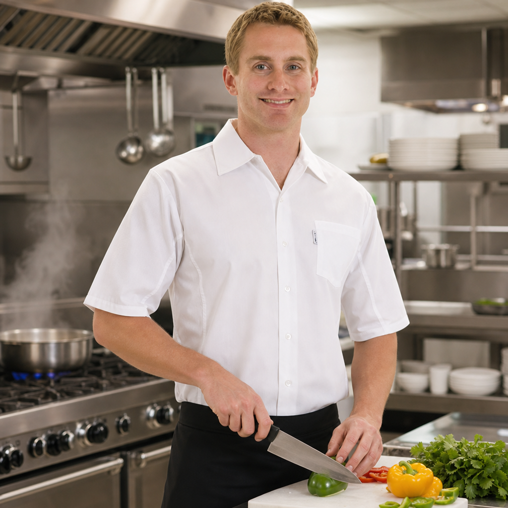 Unisex Cool Vent Chefs Shirt in White for Busy Kitchens