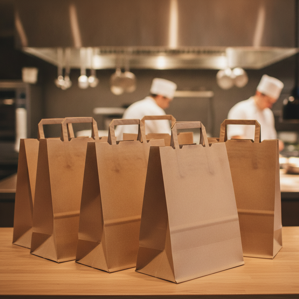 Recycled Paper Carrier Bags 11.6L for Takeaway & Gifts (Pack of 250)