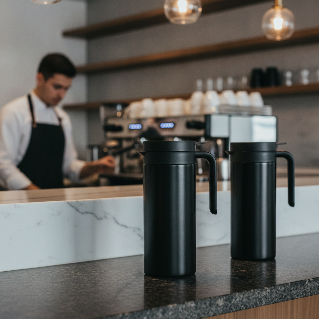 Stainless Steel Cylinder Vacuum Jug 1L for Hospitality
