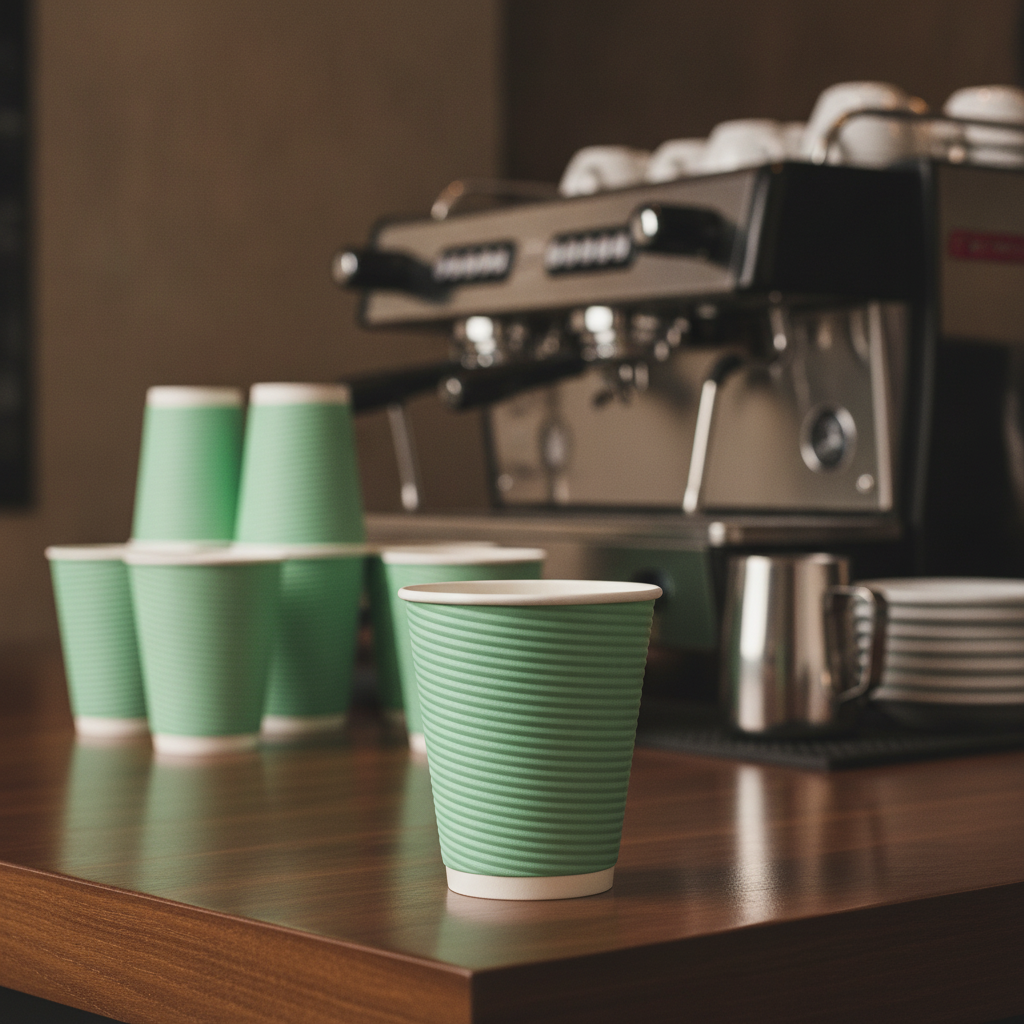 Cardboard Ripple Wall Coffee Cups 225ml for Takeaway Services (Pack of 500)