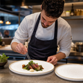 Walled Chefs Plates White Vitrified Ceramic for Creative Plating (Pack of 6)
