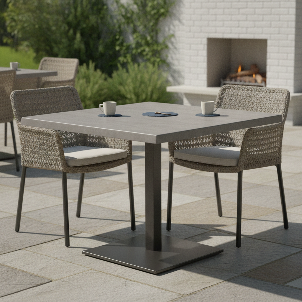 Wood Grey Square Table Top 600mm for Indoor & Outdoor Use