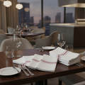 Polyester Bistro Table Napkins Burgundy Stripe for Dining (Pack of 10)