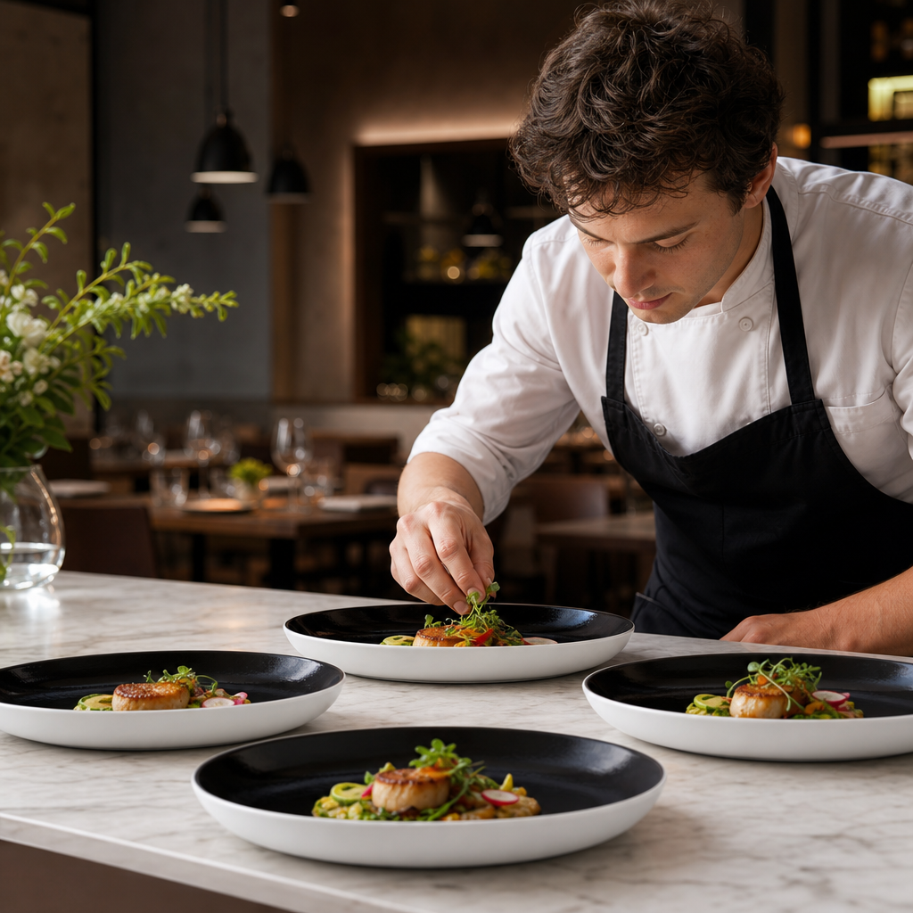 Coupe Plates 280mm Black Ceramic for Contemporary Dining (Pack of 12)