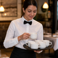 Stacking Tea Cups 200ml Porcelain for Professional Catering (Pack of 12)