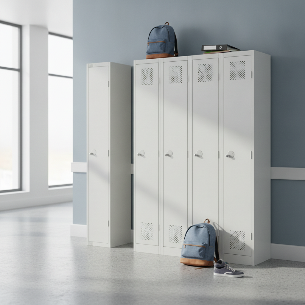 Powder Coated Steel Single Door Locker 450mm Deep for Schools & Workplaces