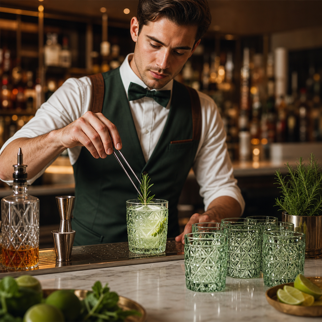 Soda Lime Green Tumblers 300ml for Creative Cocktails (Pack of 6)