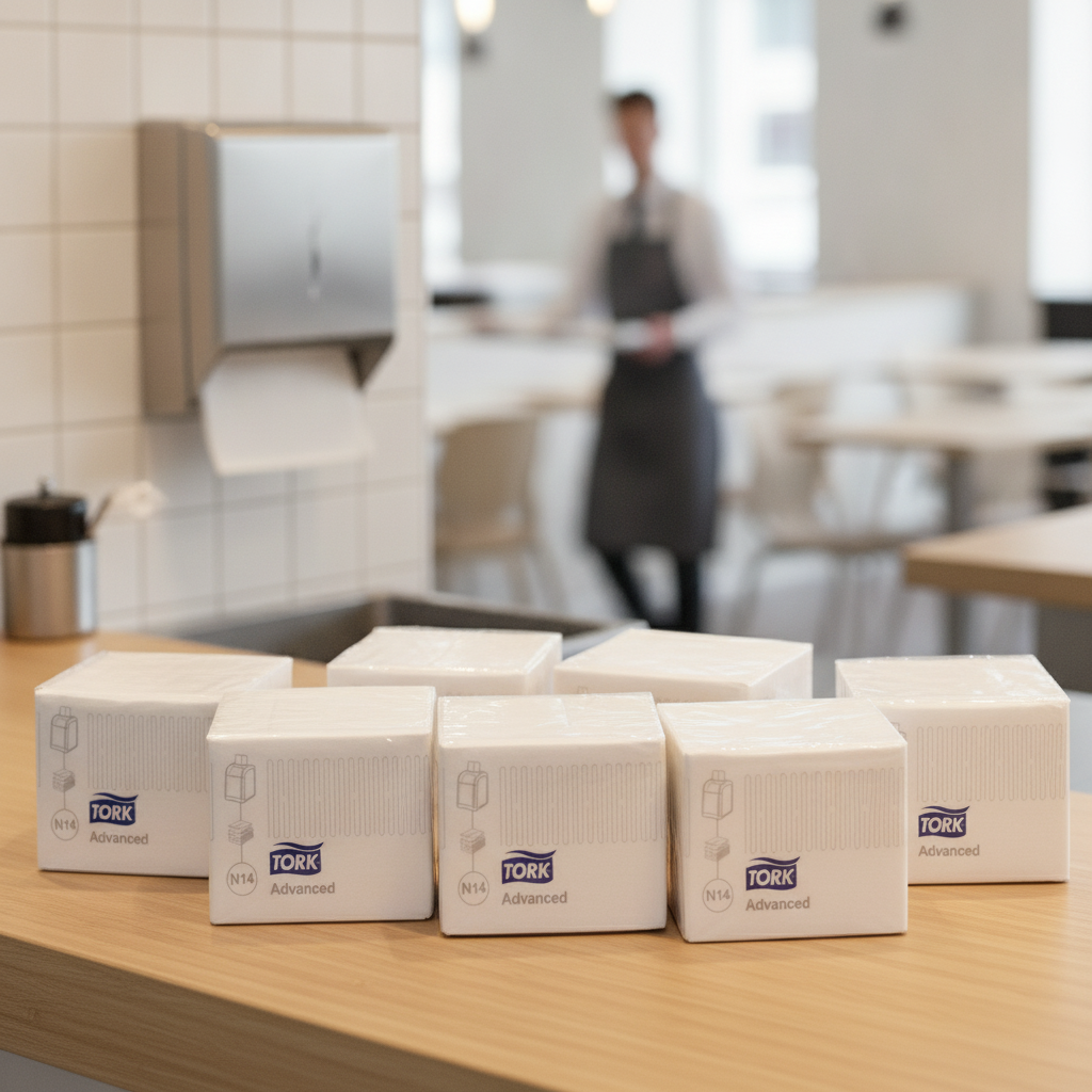 Plastic White Dispenser Napkins 720 Sheets for Food Service (Pack of 6)