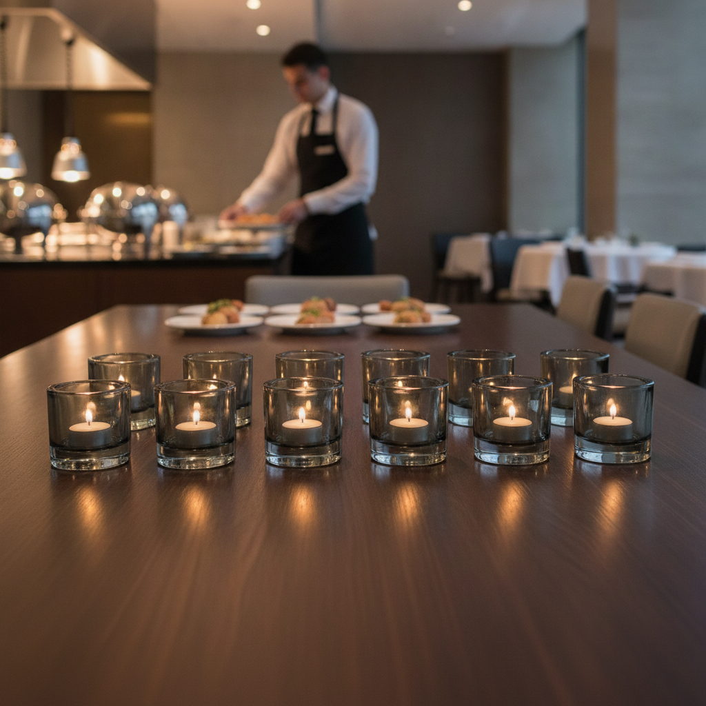 Soda Lime Black Double Ended Tealight Holders 70mm for Tabletop Use (Pack of 12)