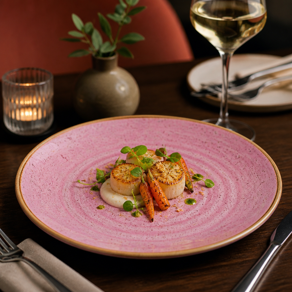 Coupe Plates Pink Vitrified Ceramic for Elegant Dining (Pack of 12)