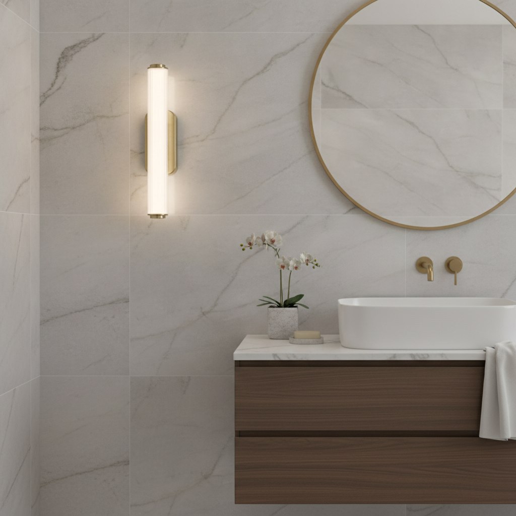 Plastic Brass Wall Light for Modern Bathrooms