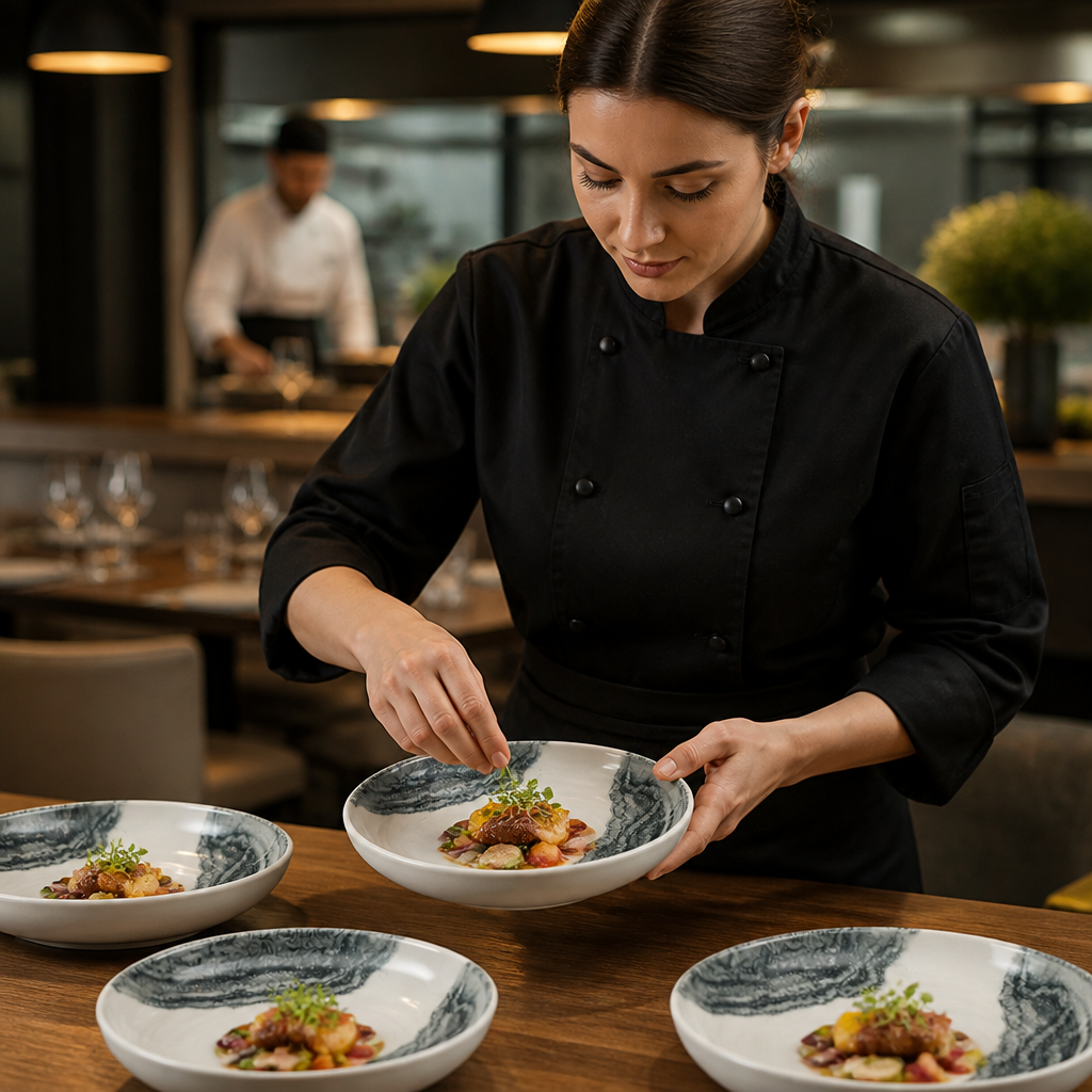 Organic Walled Bowls 230mm Vitrified Ceramic for Modern Hospitality (Pack of 6)