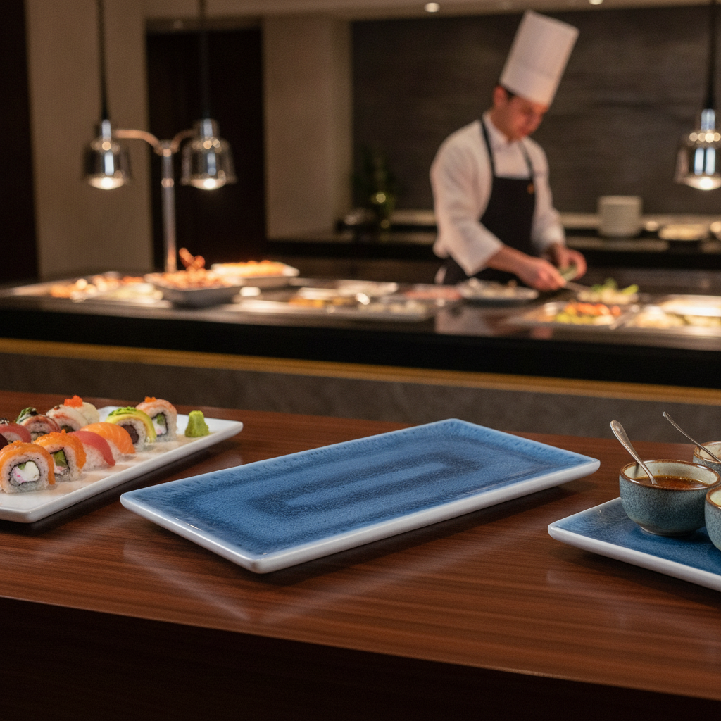 Melamine Blue Ocean GN 1/3 Tray for Buffet Service