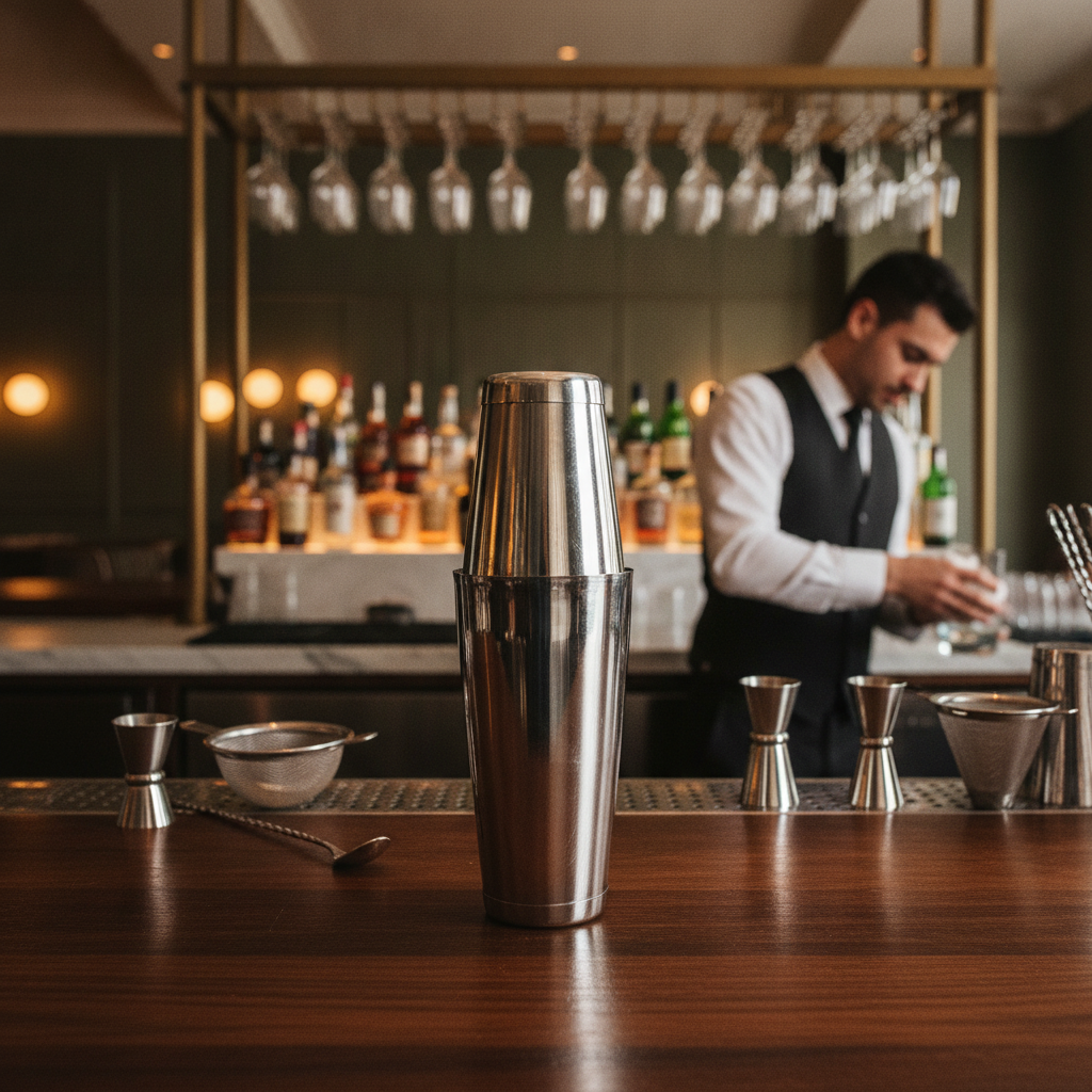 Stainless Steel Tin on Tin Boston Cocktail Shaker 178mm for Bars & Pubs