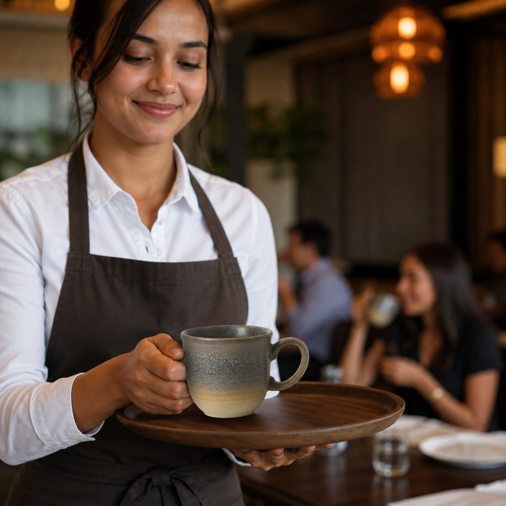 Mugs 332ml Vitrified Stoneware for Hospitality Use (Pack of 6)