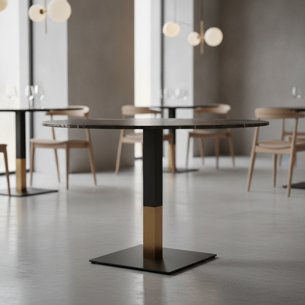 Steel Large Square Dining Table Base Black 500x500mm for Indoor Use