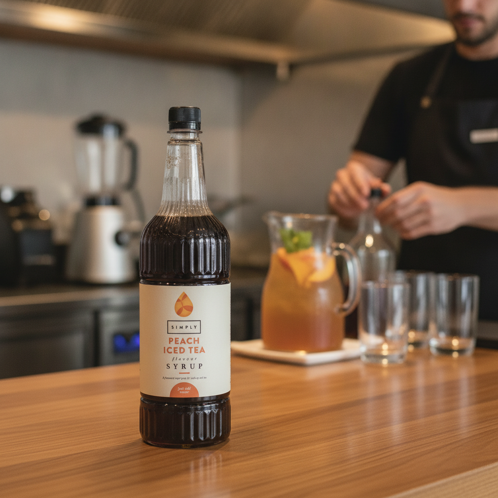 Peach Iced Tea Syrup 1L for Refreshing Summer Beverages