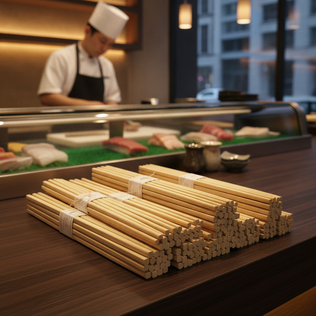 Compostable Chopsticks 210mm for Sushi Serving (Pack of 100)
