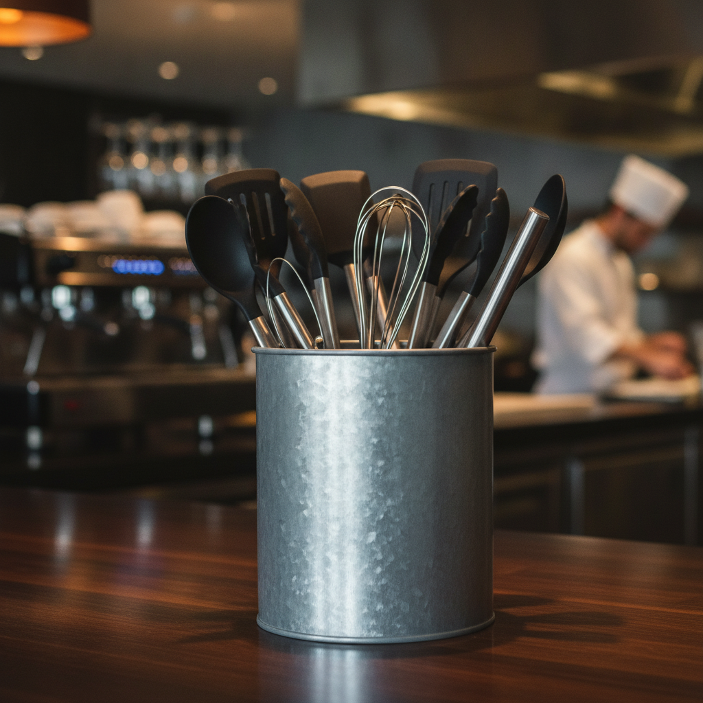 Galvanised Steel Utensil Tin 160g for Outdoor Dining