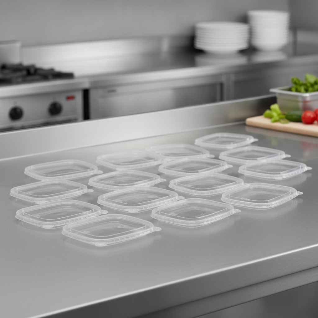 Microwavable Polypropylene Food Box Lids for Takeaway Use (Pack of 300)