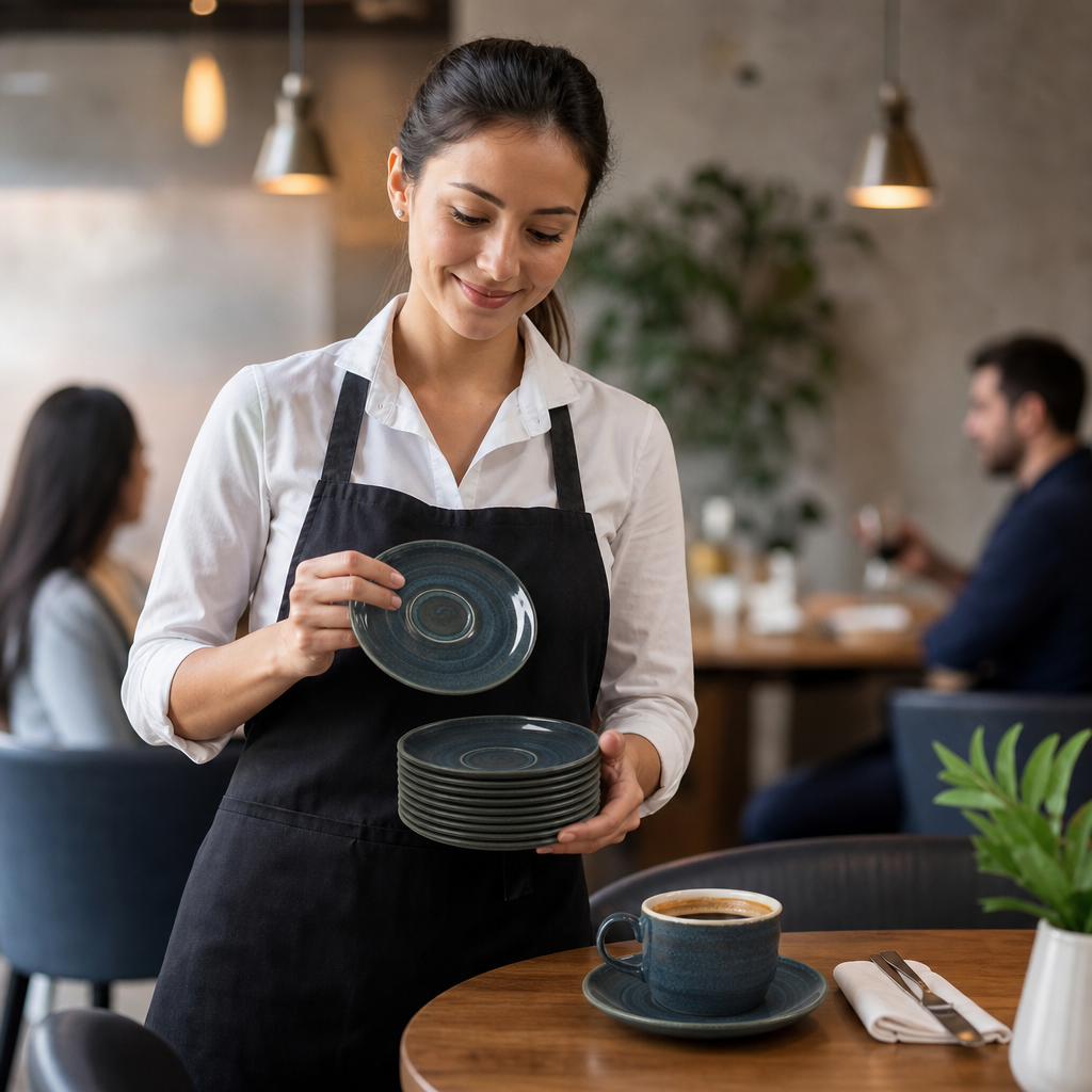 Saucers 152mm Green China for Restaurants & Cafés (Pack of 12)
