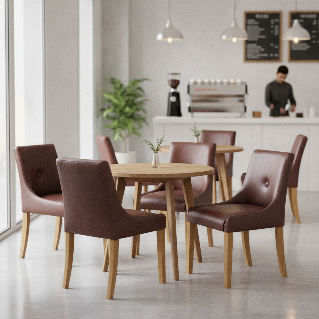 Rubber Wood Bath Dining Chair 870x460mm for Restaurants & Cafés (Pack of 6)