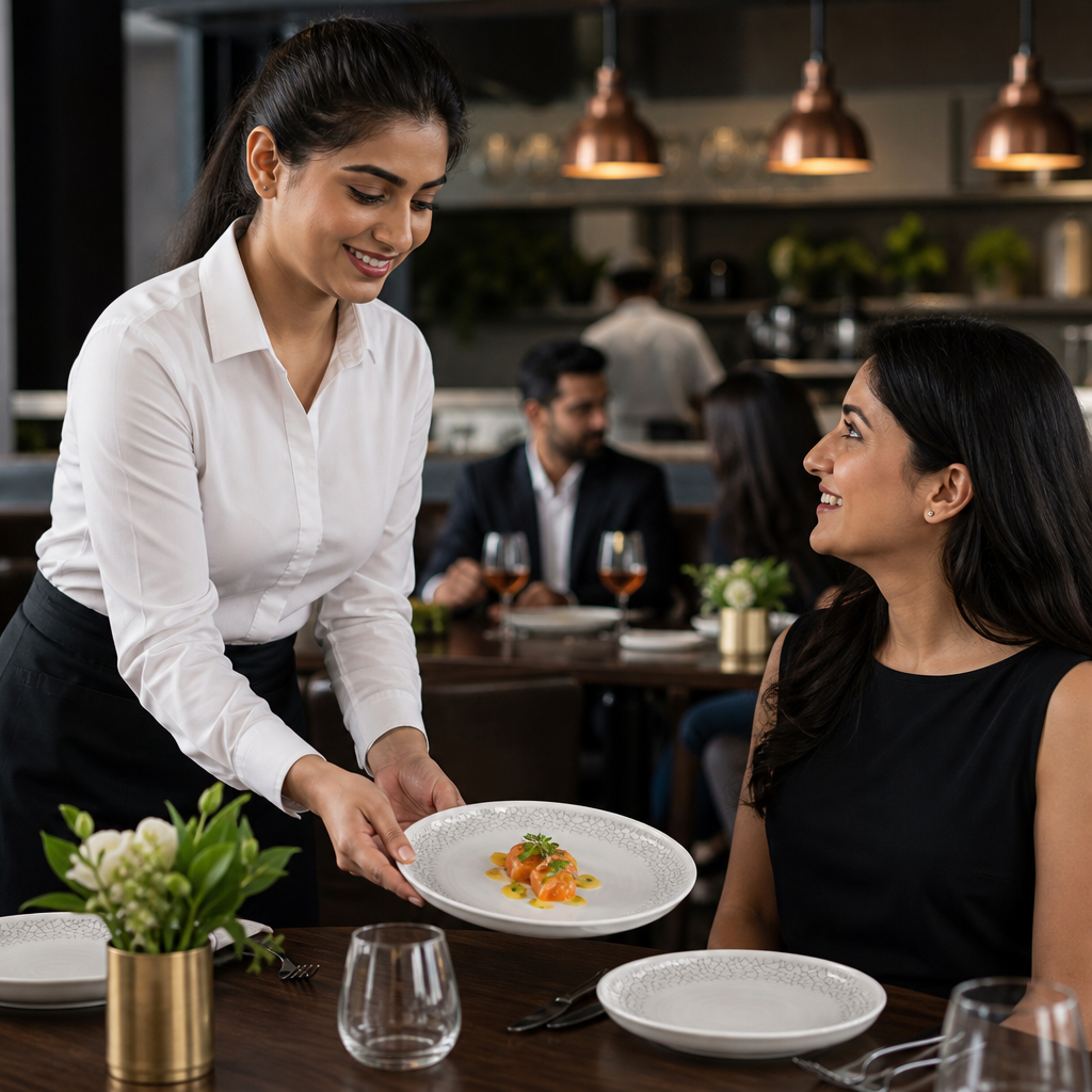 Grey Walled Plates 210mm Charcoal Vitrified Ceramic for Dining (Pack of 6)