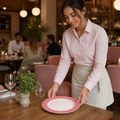 Slimline Plates 255mm Pink Porcelain for Cafés & Restaurants (Pack of 24)